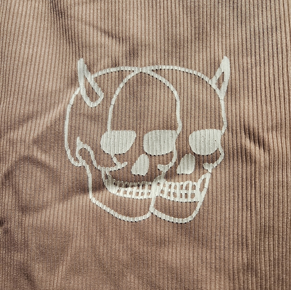 SHEIN Skull Crop Ribbed Tank Top